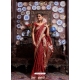 Maroon Banarasi Silk Designer Party Wear Saree