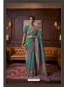 Teal Green Handloom Weaving Designer Party Wear Saree