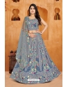 Grey Pure Georgette Designer Readymade Lehenga Choli