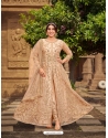 Beige Butterfly Net Designer Party Wear Suit