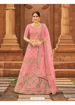 Latest Pink Malai Satin Heavy Designer Lehenga Choli