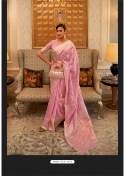 Pink Designer Party Wear Modal Handloom Weaving Saree