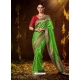 Forest Green Designer Party Wear Silk Bandhej Saree