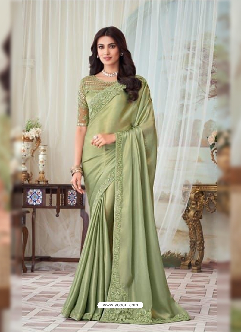 Buy Green Designer Party Wear Heavy Saree | Designer Sarees