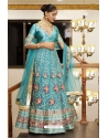 Turquoise Premium Net With Silk Designer Lehenga Choli