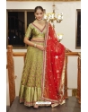 Golden Premium Net With Silk Designer Lehenga Choli