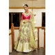 Light Yellow And Pink Premium Net With Silk Designer Lehenga Choli