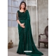 Dark Green Soft Satin Organza Party Wear Saree