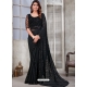 Black Soft Satin Organza Party Wear Saree