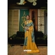 Sky Blue And Yellow Weaving Designer Party Wear Saree