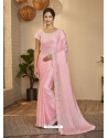 Baby Pink Taby Silk Party Wear Saree