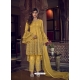 Yellow Designer Party Wear Heavy Thread Embroidred Suit