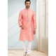 Pink Designer Wear Jacquard Kurta Pajama