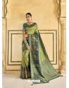 Gorgeous Green Silk Designer Party Wear Saree