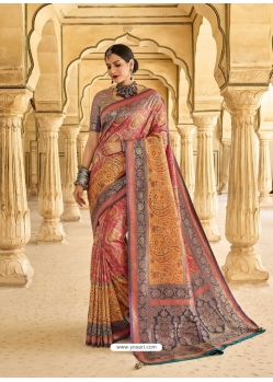 Multi Colour Designer Party Wear Silk Saree