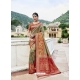 Gold And Red Designer Party Wear Silk Saree