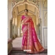 Rani Pink Designer Pure Dola Viscos Wedding Saree