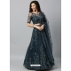 Dark Grey Heavy Net Embroidered Function Wear Lehenga Choli