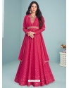 Rani Pink Heavy Blooming Foux Georgette Designer Anarkali Suit