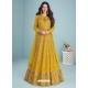 Yellow Heavy Blooming Foux Georgette Designer Anarkali Suit