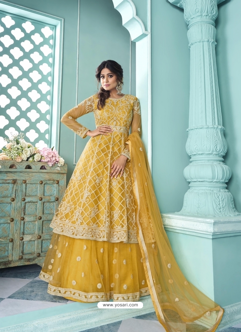 Aashirwad Almirah Gold Party Wear Designer Suit – Sareetag