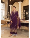 Deep Wine Georgette Party Wear Designer Suit