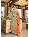 Aqua Mint Georgette Party Wear Designer Suit