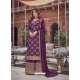 Purple Designer Pure Dola Jacquard Palazzo Suit