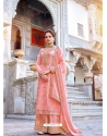 Pink Party Wear Chinon Designer Suit