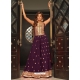 Purple Party Wear Chinon Designer Gown