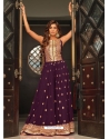 Purple Party Wear Chinon Designer Gown