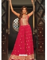 Rani Pink Party Wear Chinon Designer Gown