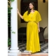 Yellow Heavy Chinon Designer Readymade Gown