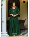 Dark Green Heavy Chinon Designer Readymade Gown