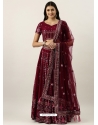 Deep Scarlet Party Wear Georgette Lehenga Choli