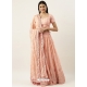 Peach Party Wear Georgette Lehenga Choli