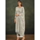 Grey Designer Soft Organza Party Wear Straight Suit