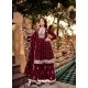 Maroon Designer Heavy Georgette Party Wear Sharara Suit