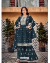 Dark Grey Designer Heavy Georgette Party Wear Sharara Suit