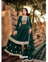 Dark Green Designer Heavy Georgette Party Wear Sharara Suit