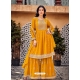 Mustard Designer Heavy Georgette Party Wear Sharara Suit