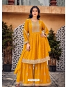 Mustard Designer Heavy Georgette Party Wear Sharara Suit