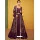 Maroon Party Wear Georgette And Chinon Designer Suit