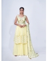 Lemon Designer Party Wear Chiffon Readymade Suit