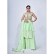 Sea Green Designer Party Wear Chiffon Readymade Suit