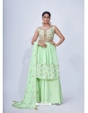 Sea Green Designer Party Wear Chiffon Readymade Suit