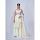 Awesome Off White Designer Chiffon Readymade Suit