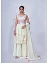 Awesome Off White Designer Chiffon Readymade Suit