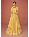 Yellow Party Wear Georgette Designer Suit