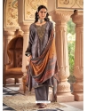 Grey Party Wear Pure Viscose Velvet Designer Suit